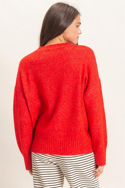 Easy Sunday Red Sweater