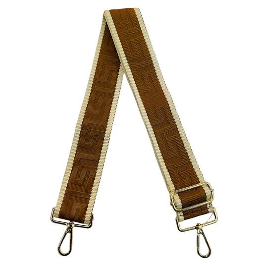 Greek Brown Guitar Purse Strap