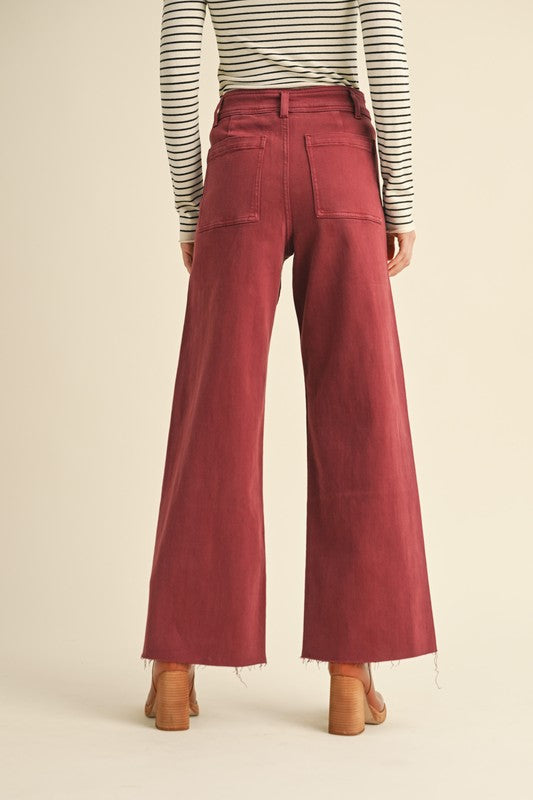 Wide Horizons Maroon Pants