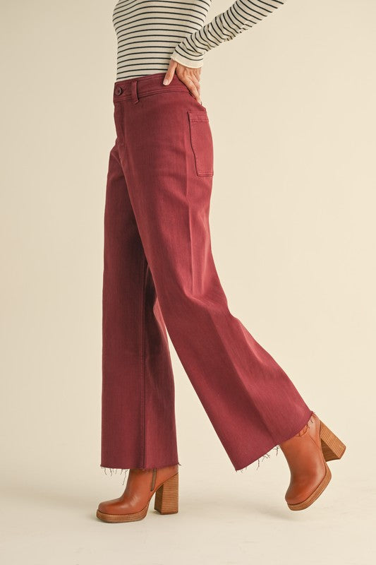 Wide Horizons Maroon Pants