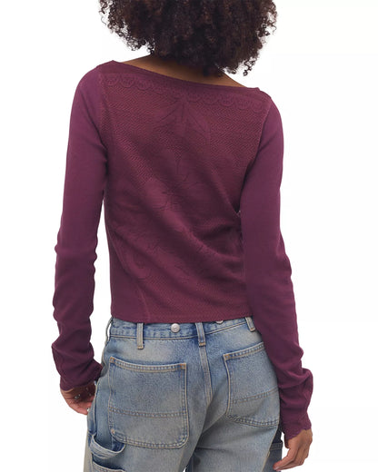 Delilah Precious Wine Long Sleeve Top