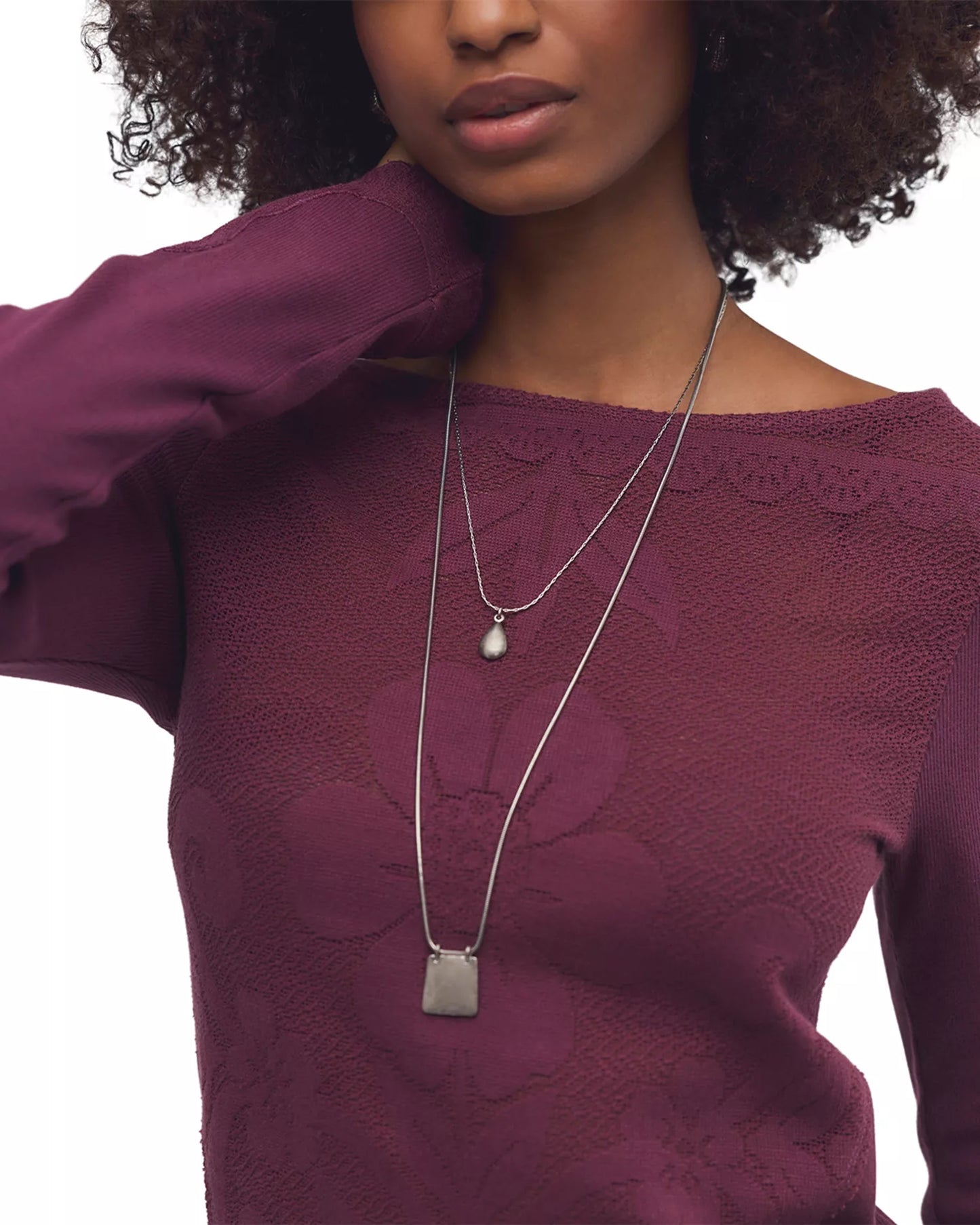 Delilah Precious Wine Long Sleeve Top