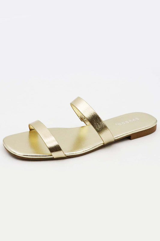 Eclipse Gold Slide Sandals