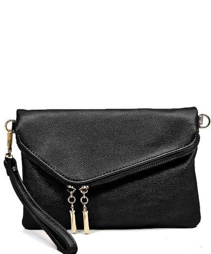 Streak of Destiny Black Clutch Crossbody Bag