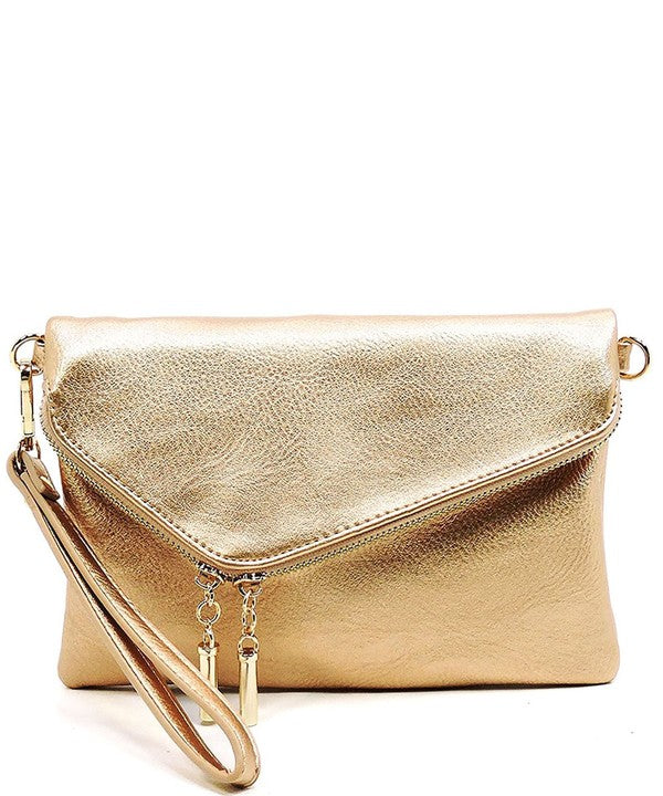 Streak of Destiny Gold Clutch Crossbody Bag