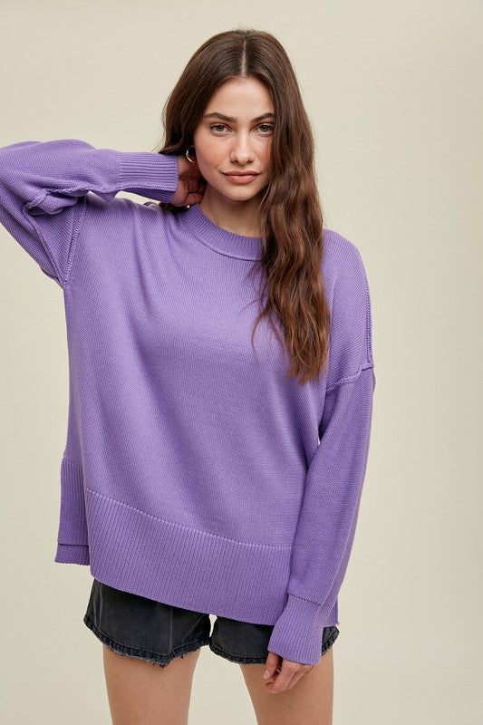 Time After Time Purple Sweater