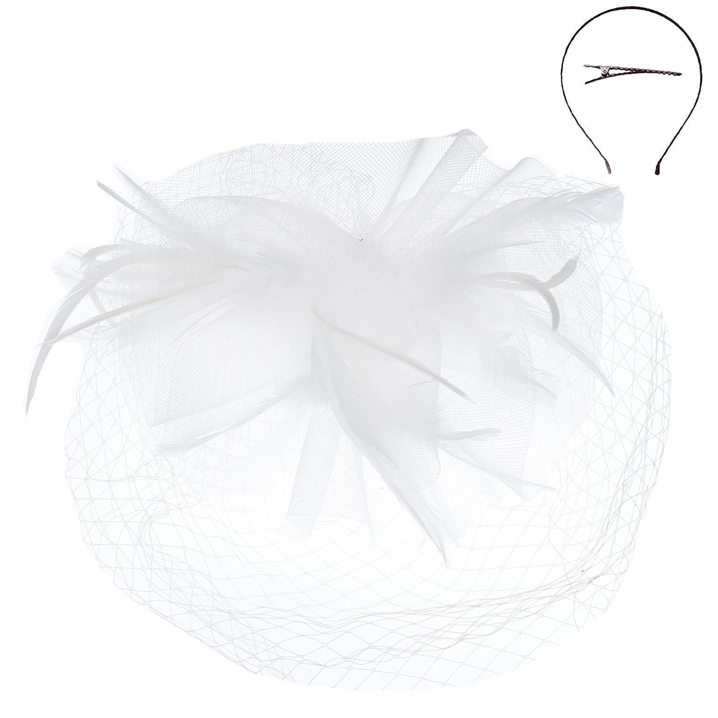 Jockey Skills White Fascinator