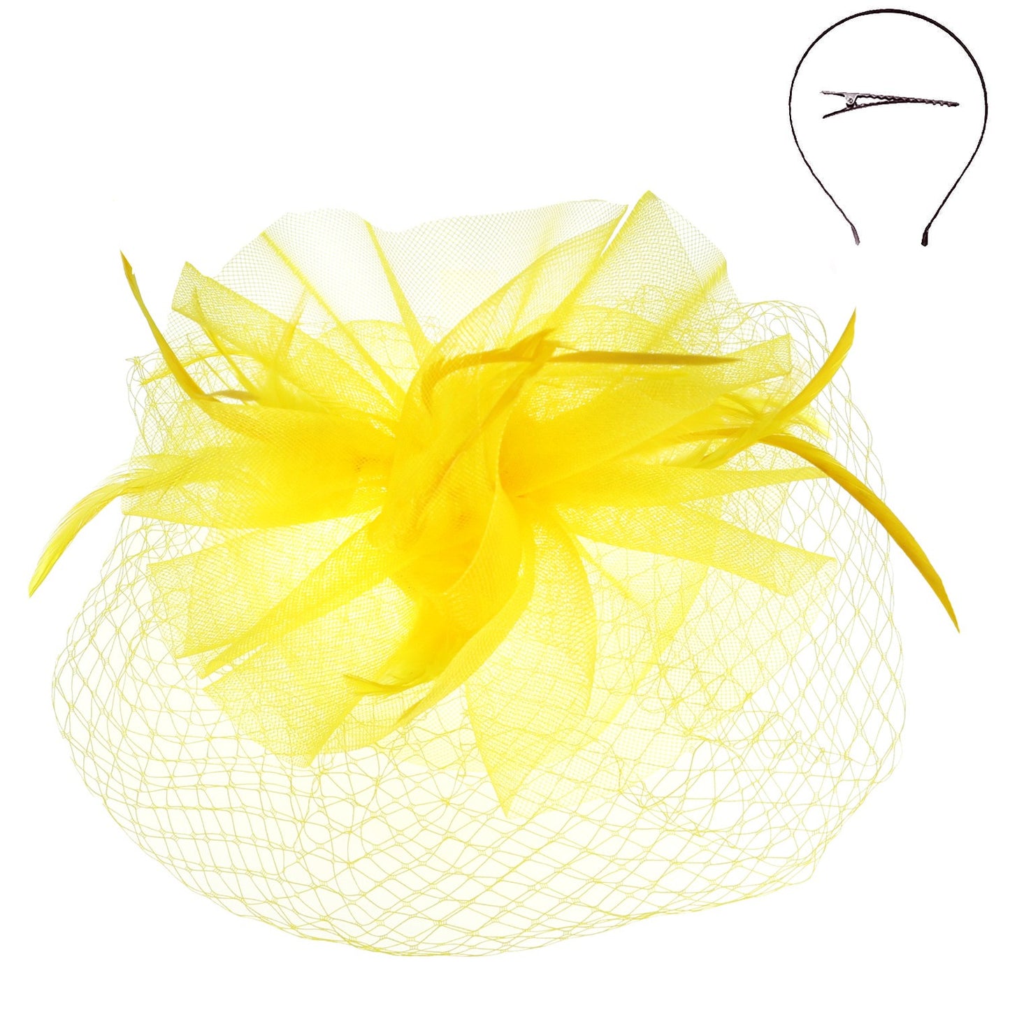 Jockey Skills Yellow Fascinator