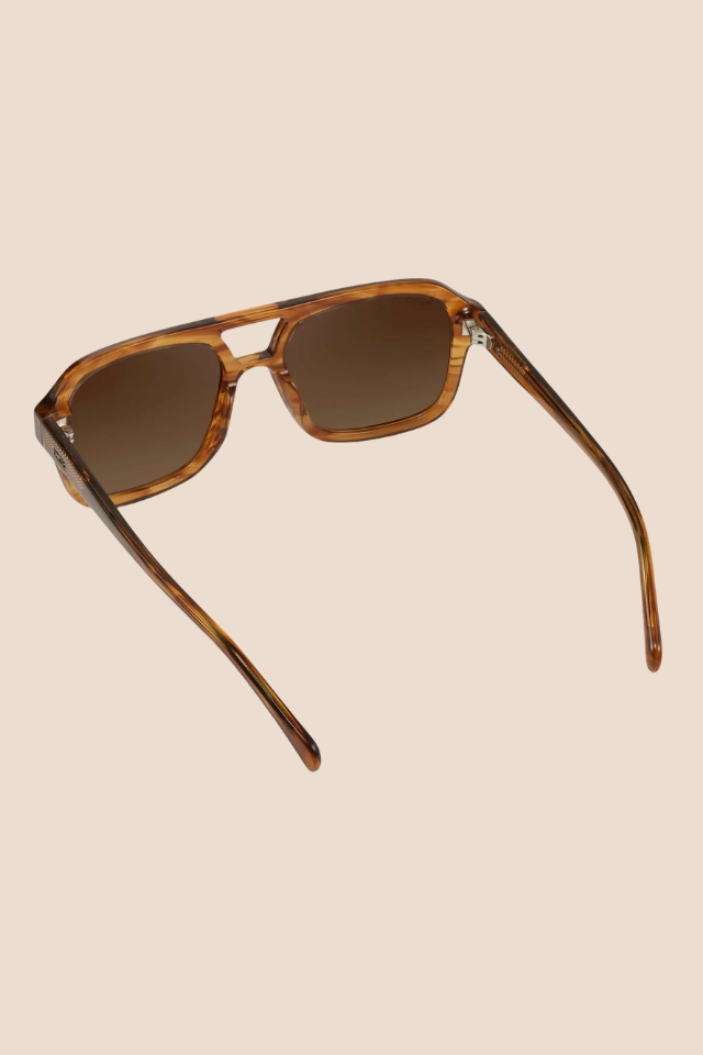 Sydney Crystal Brown Grain / Brown Gold Gradient Lens Polarized Sunglasses