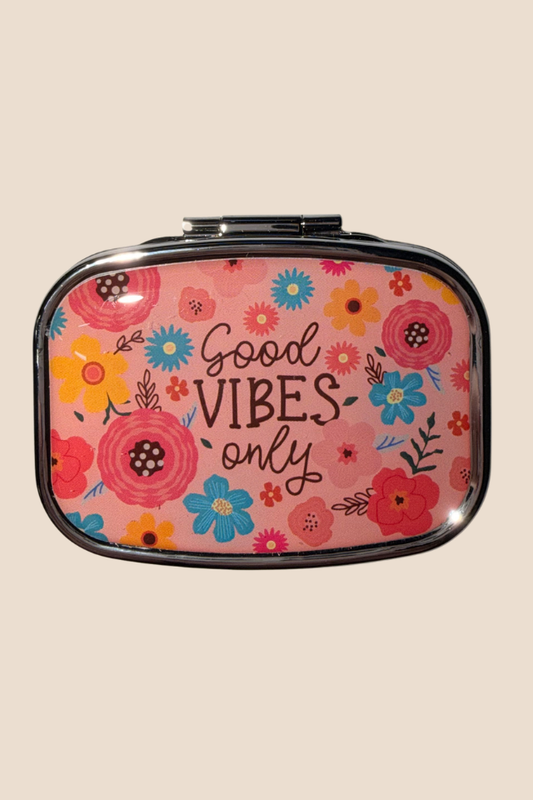 Good Vibes Only Small Metal Pill Case