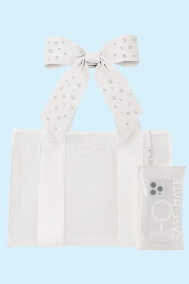 Jelly Ivory Pearl Bow Tote Bag