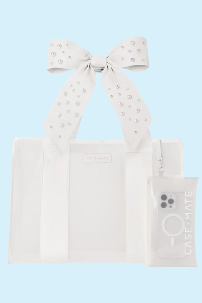 Jelly Ivory Pearl Bow Tote Bag