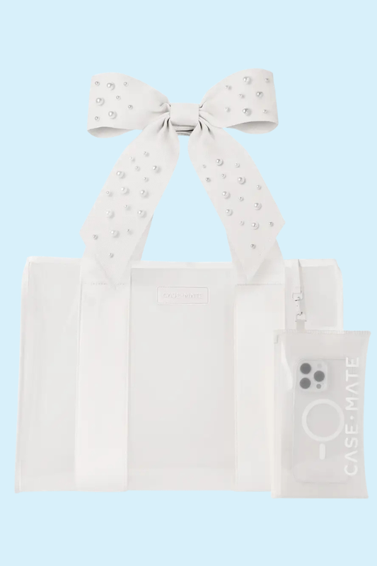 Jelly Ivory Pearl Bow Tote Bag