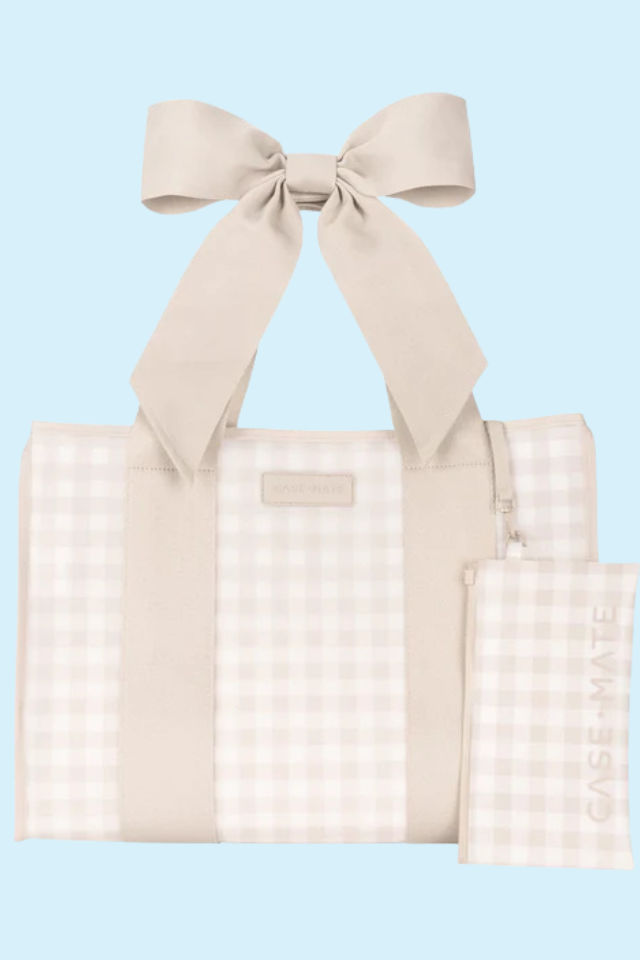Jelly Latte Gingham Bow Tote Bag