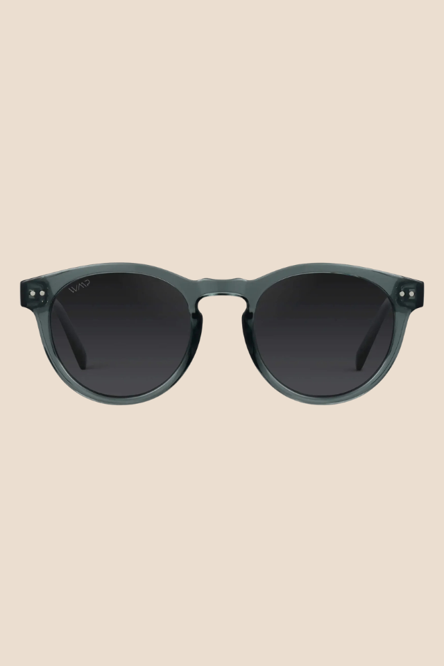 Tate Crystal Blue Frame / Black Lens Polarized Sunglasses