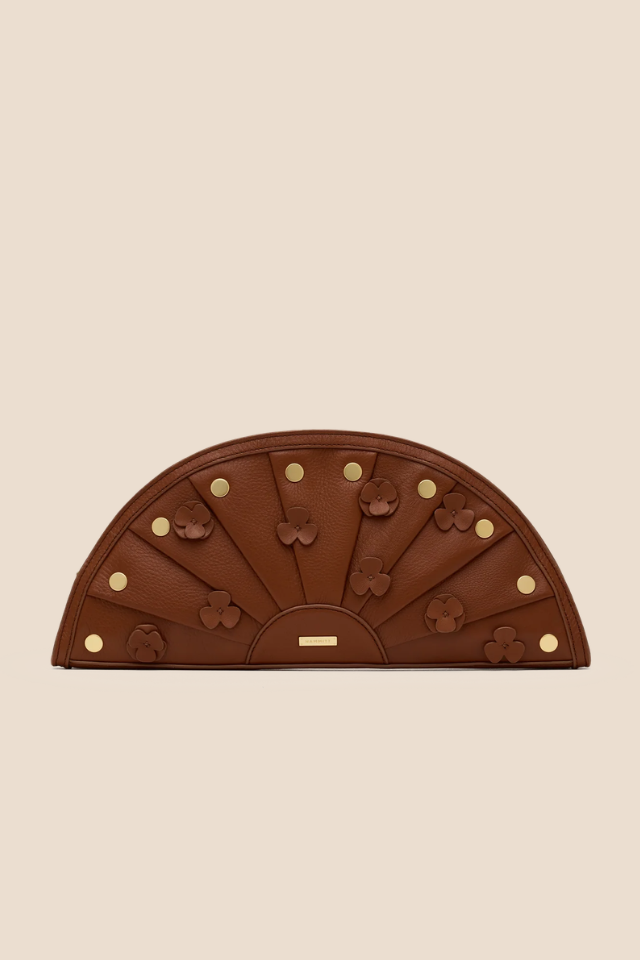Shelley Sienna Flora/Brushed Gold Clutch
