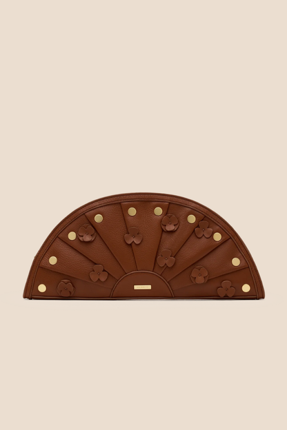 Shelley Sienna Flora/Brushed Gold Clutch