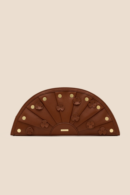 Shelley Sienna Flora/Brushed Gold Clutch