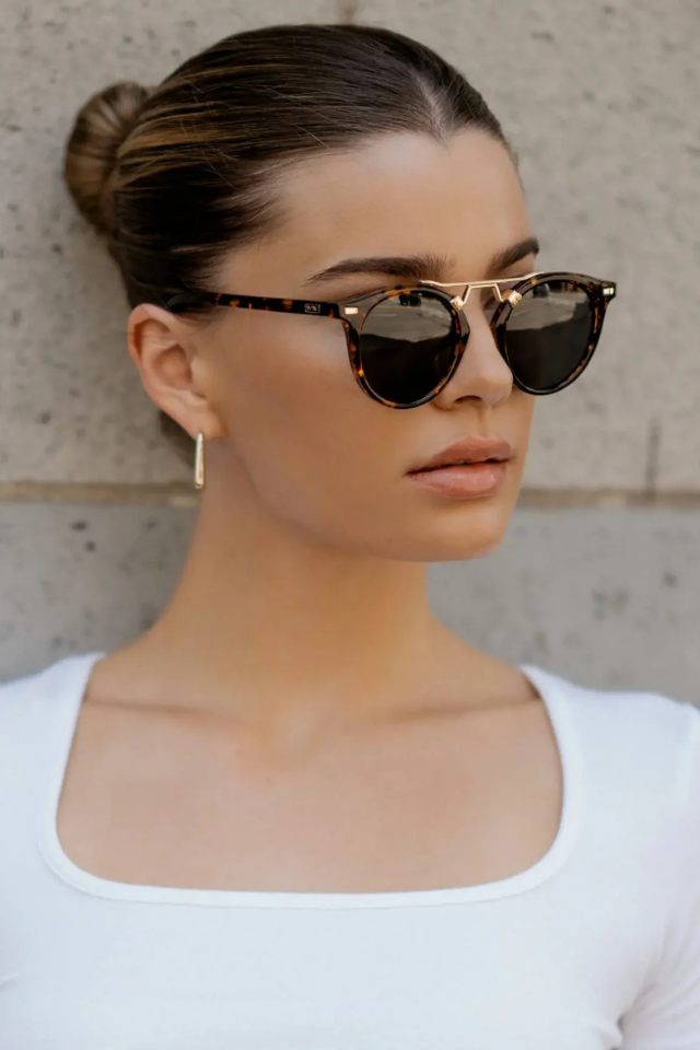 Skyler Tortoise Frame Black Lens Polarized Sunglasses