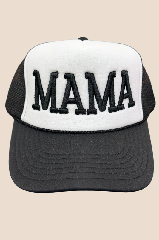 Mama Raised Black/White Cap