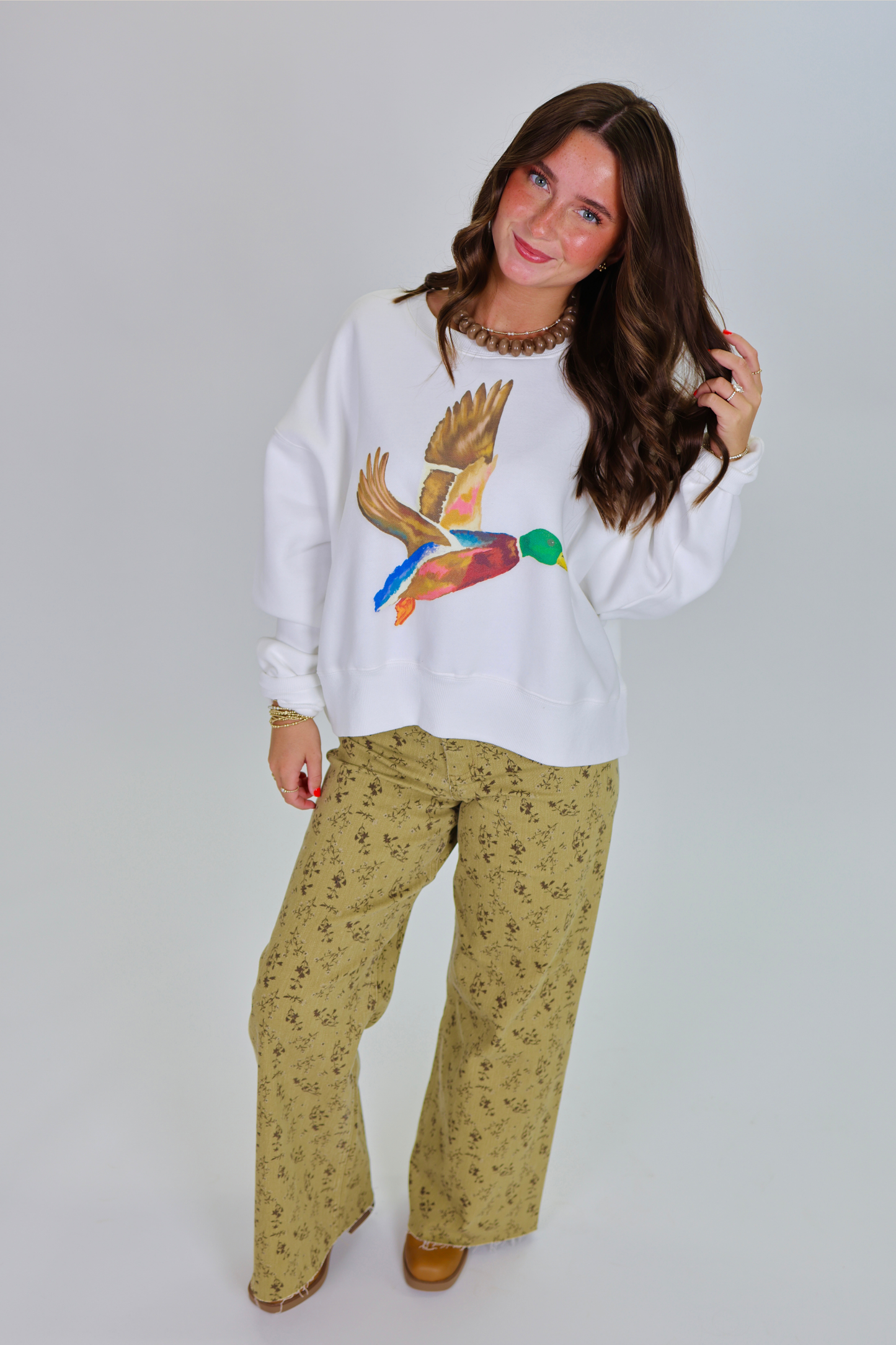 Flying Mallard Crop Sweatshirt