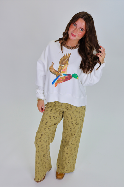 Flying Mallard Crop Sweatshirt