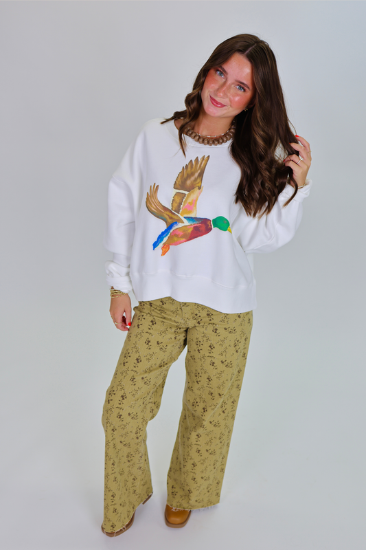 Flying Mallard Crop Sweatshirt