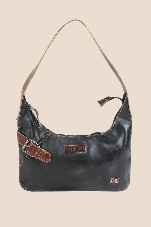 Seemly Black Teak Rustic Handbag