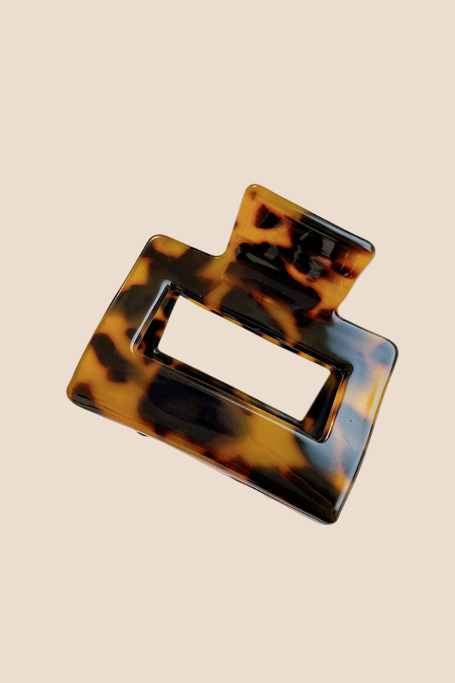 Classic Rectangle Coffee Hair Clip