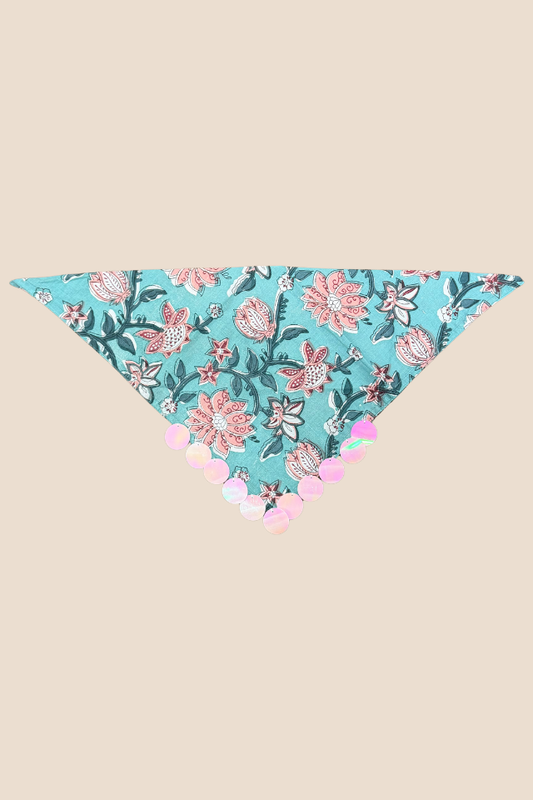 Teal Deal Sequin Bandana Scarf