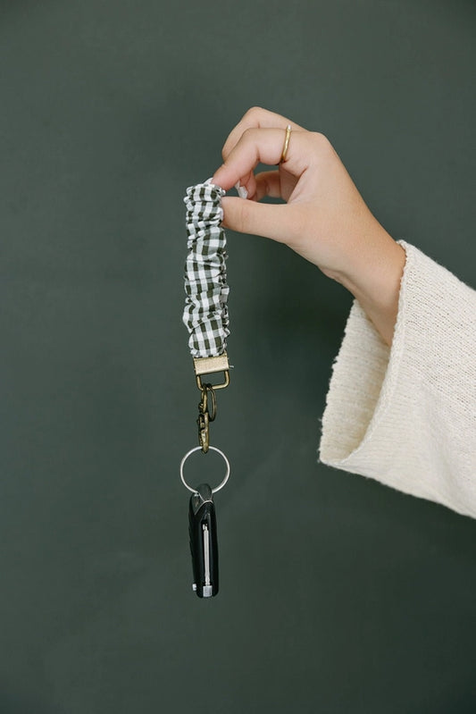 Aspen Green Gingham Keychain