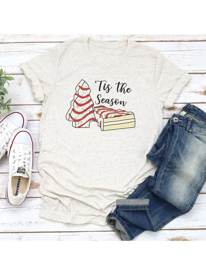 Tis The Season Heather Oatmeal Tee