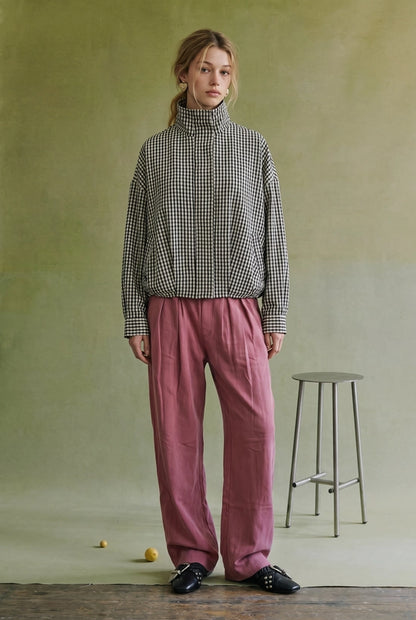 Gingham Hour Bomber Jacket