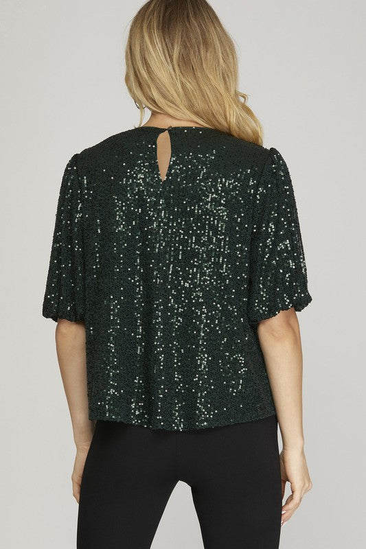 Glamorous Moments Green Top