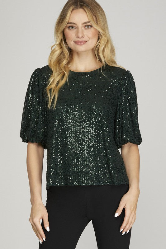 Glamorous Moments Green Top