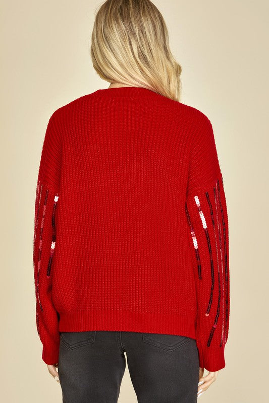 Season To Sparkle Red Sweater