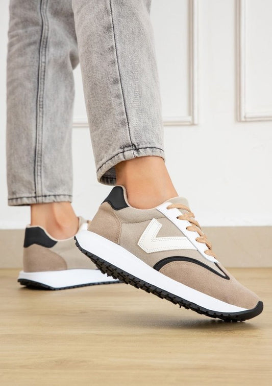 Walking With Grace Tan Sneakers