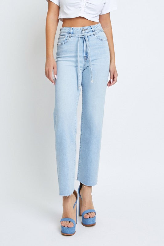 Ella Light Wash Wide Straight Denim