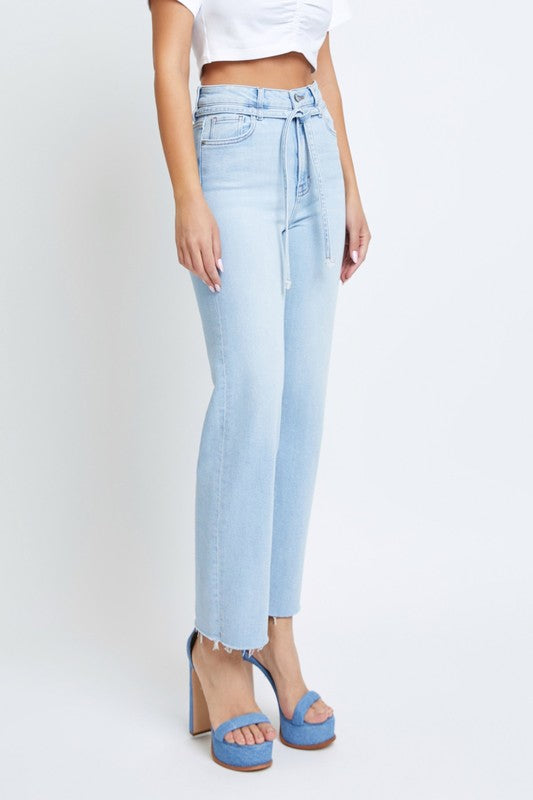 Ella Light Wash Wide Straight Denim