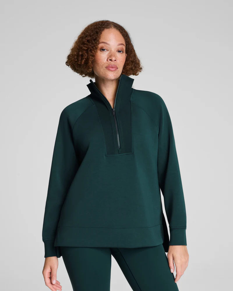 AirEssentials Brushed Half Zip Meridian Tunic Top
