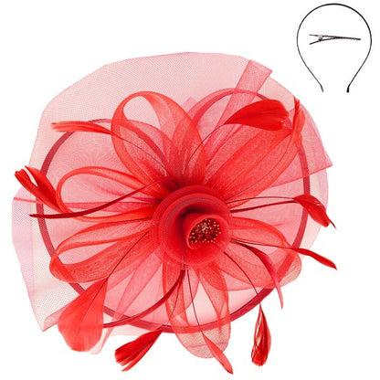 Runway Rose Red Fascinator