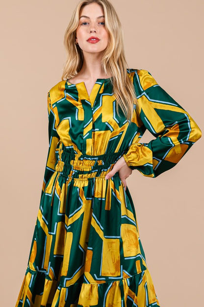 Feeling Loved Green/Mustard Maxi Dress