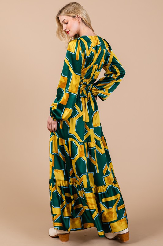 Feeling Loved Green/Mustard Maxi Dress