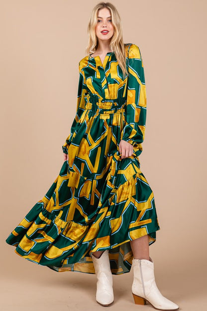 Feeling Loved Green/Mustard Maxi Dress