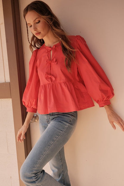 Playful Charm Red Top