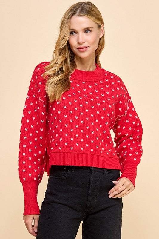 Lost in Time Red Sweater