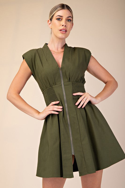 Shift in Perspective Olive Dress