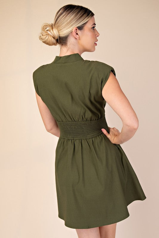 Shift in Perspective Olive Dress