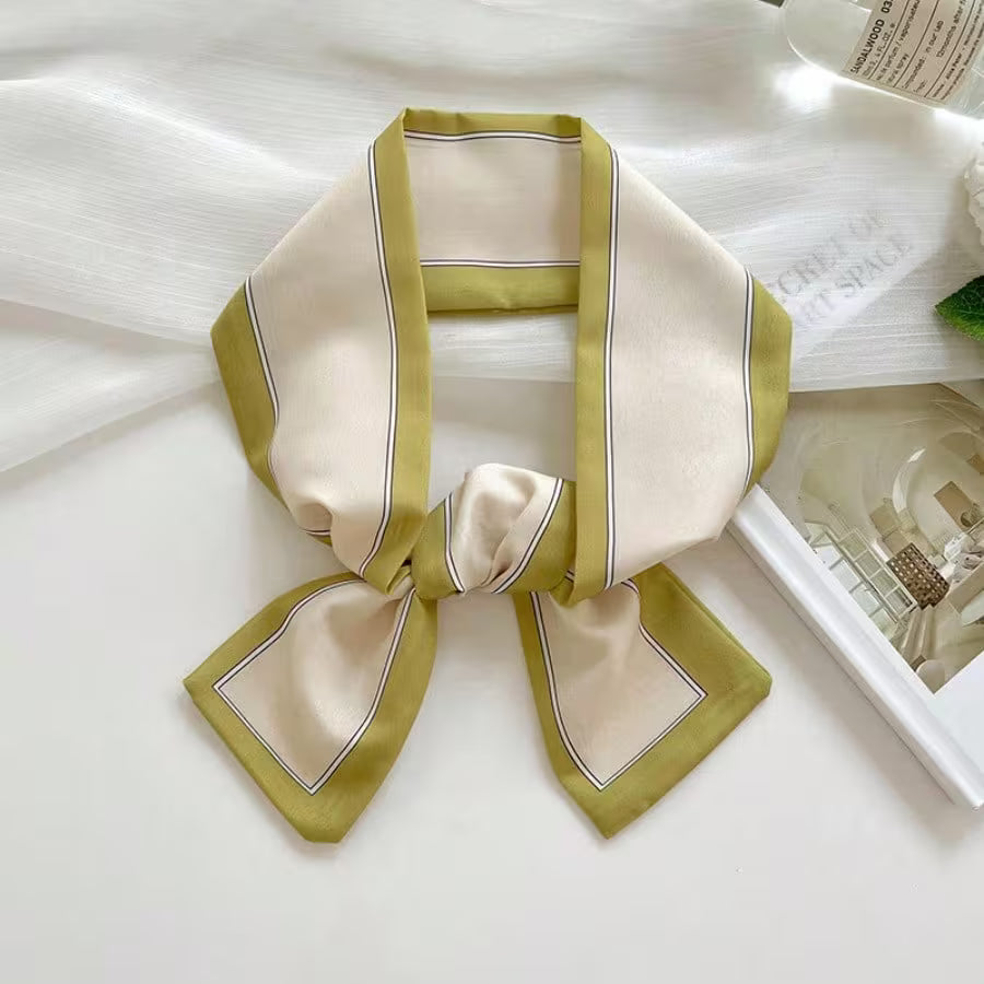 True Classic Khaki Satin Scarf