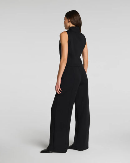 AirEssentials Shawl Collar Half Zip Very Black Jumpsuit